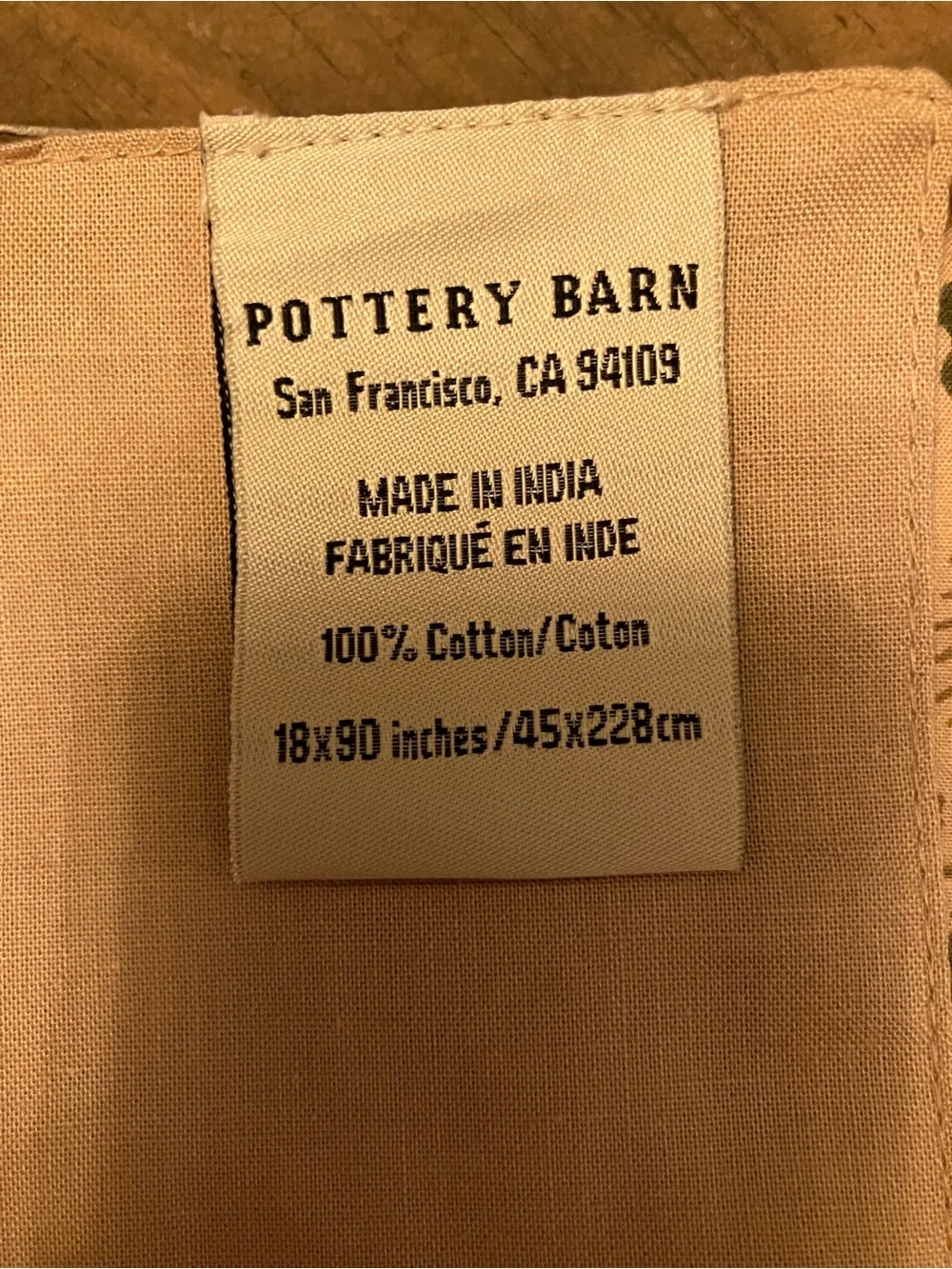 Pottery Barn Fall Colors Table Runner 18”x90”